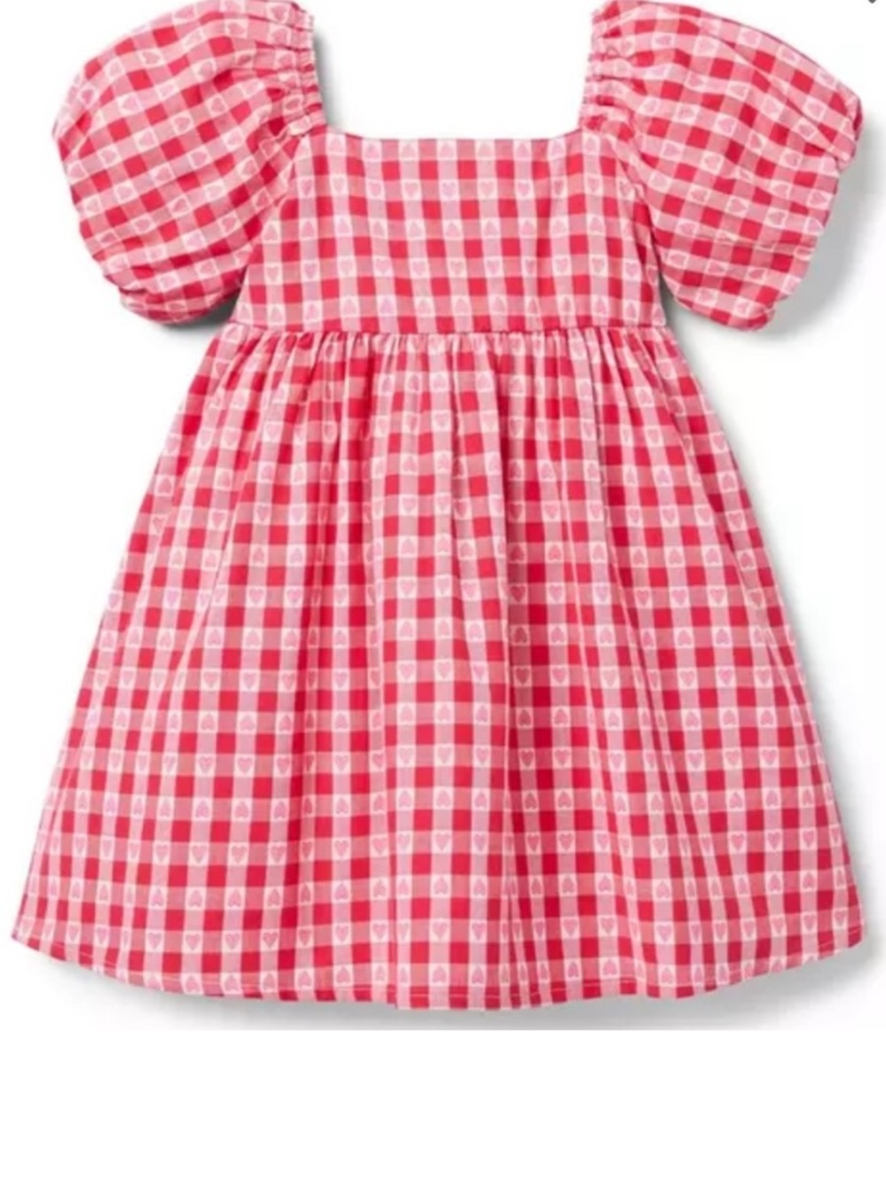 Janie and Jack Gingham Heart-Trim Dress